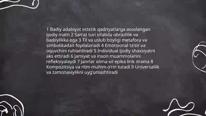 Badiy adabiyot san'at turi sifatida 3