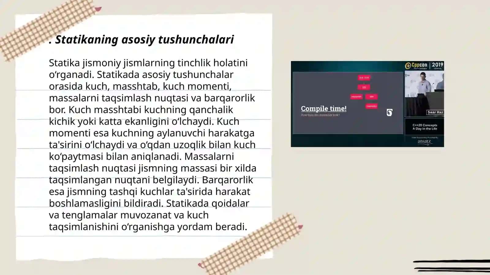 Statikaning asosiy tushunchalari 3