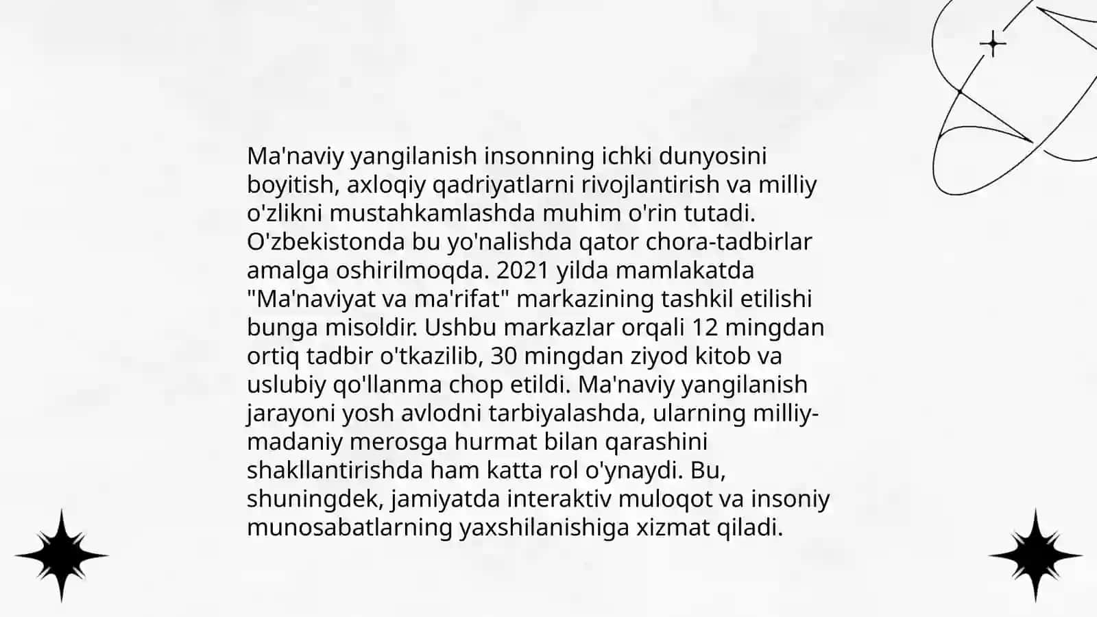 Ma'naviy yangilanishning ahamiyati 3