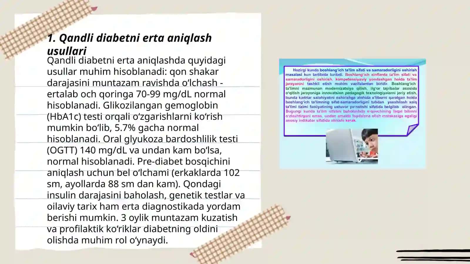 Qandli diabet uchun guruhli profilaktik maslahat berish metodologiyasi 3