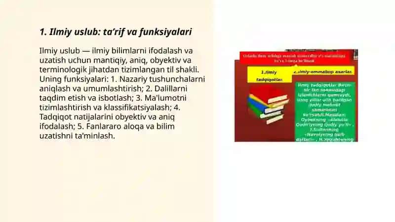 Ilmiy uslub turlari va xususiyatlari 3