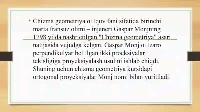 Chizma geometriya kursi 3