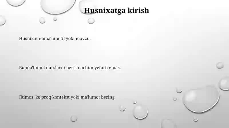 Husnixat darslari ona tilida 3