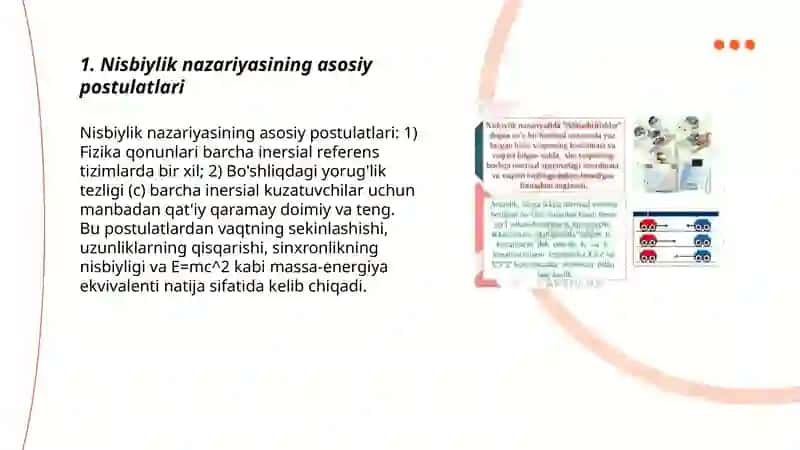 Nisbiylik nazariyasi elementlari 3