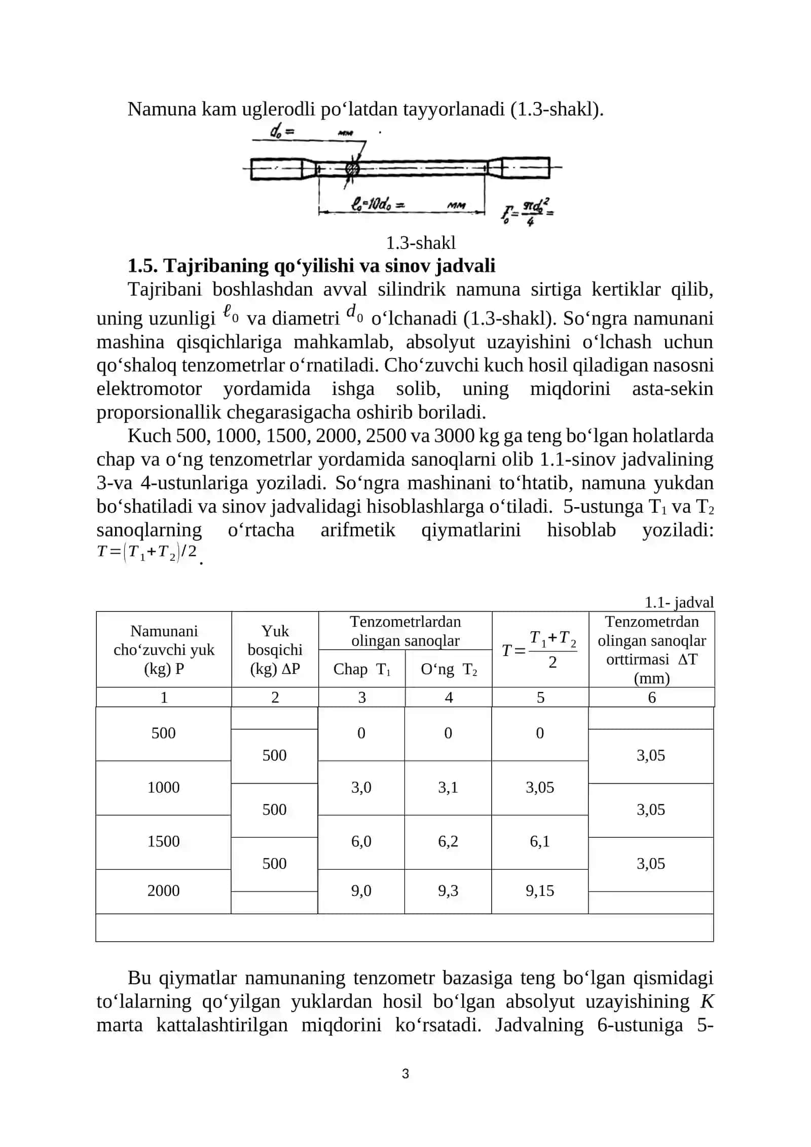 Po‘lat elastiklik modulini aniqlash laboratoriya ishi 3