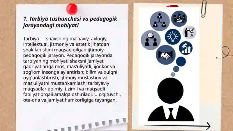 Pedagogik jarayonida tarbiyaning mohiyati 3