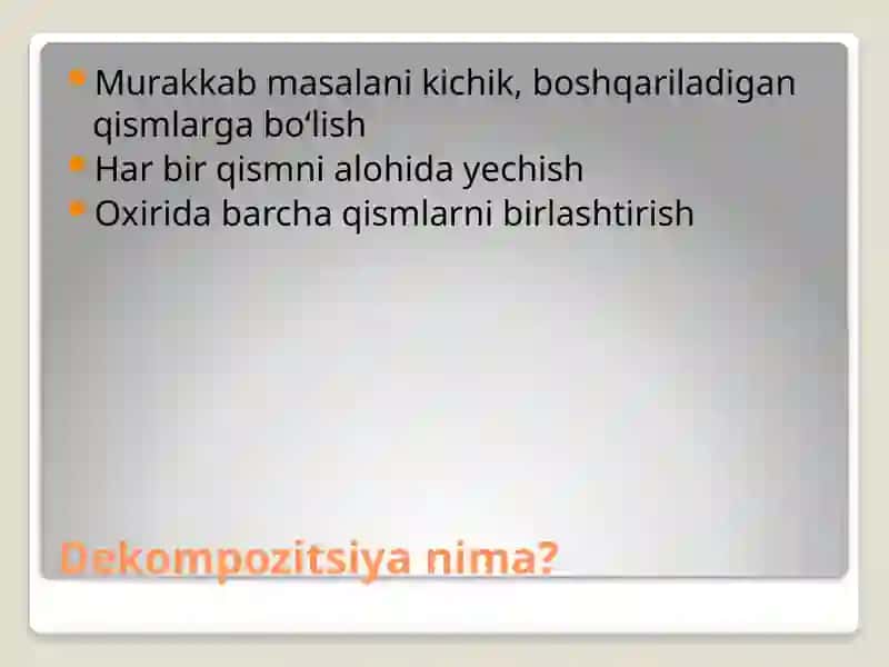 Dekompozitsiyadan foydalanish 3