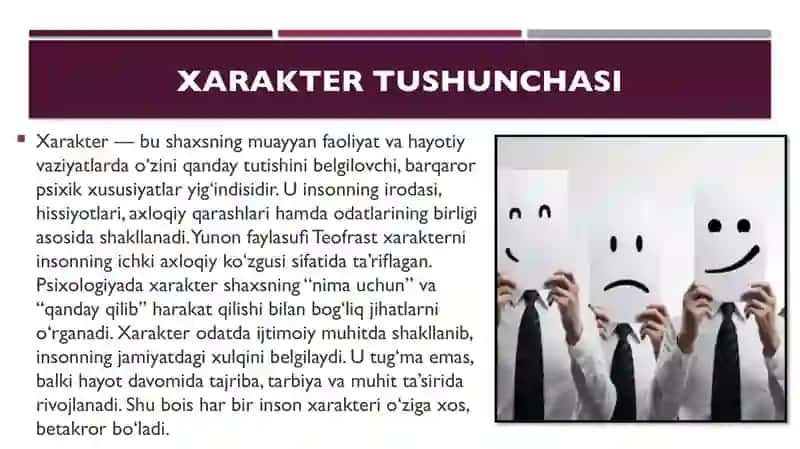 Xarakter va qobiliyat 3