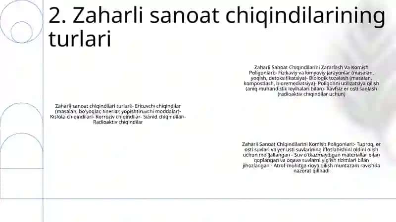 Zaharli Sanoat Chiqindilarini Zararlantirish Va Komish Poligonlari 3