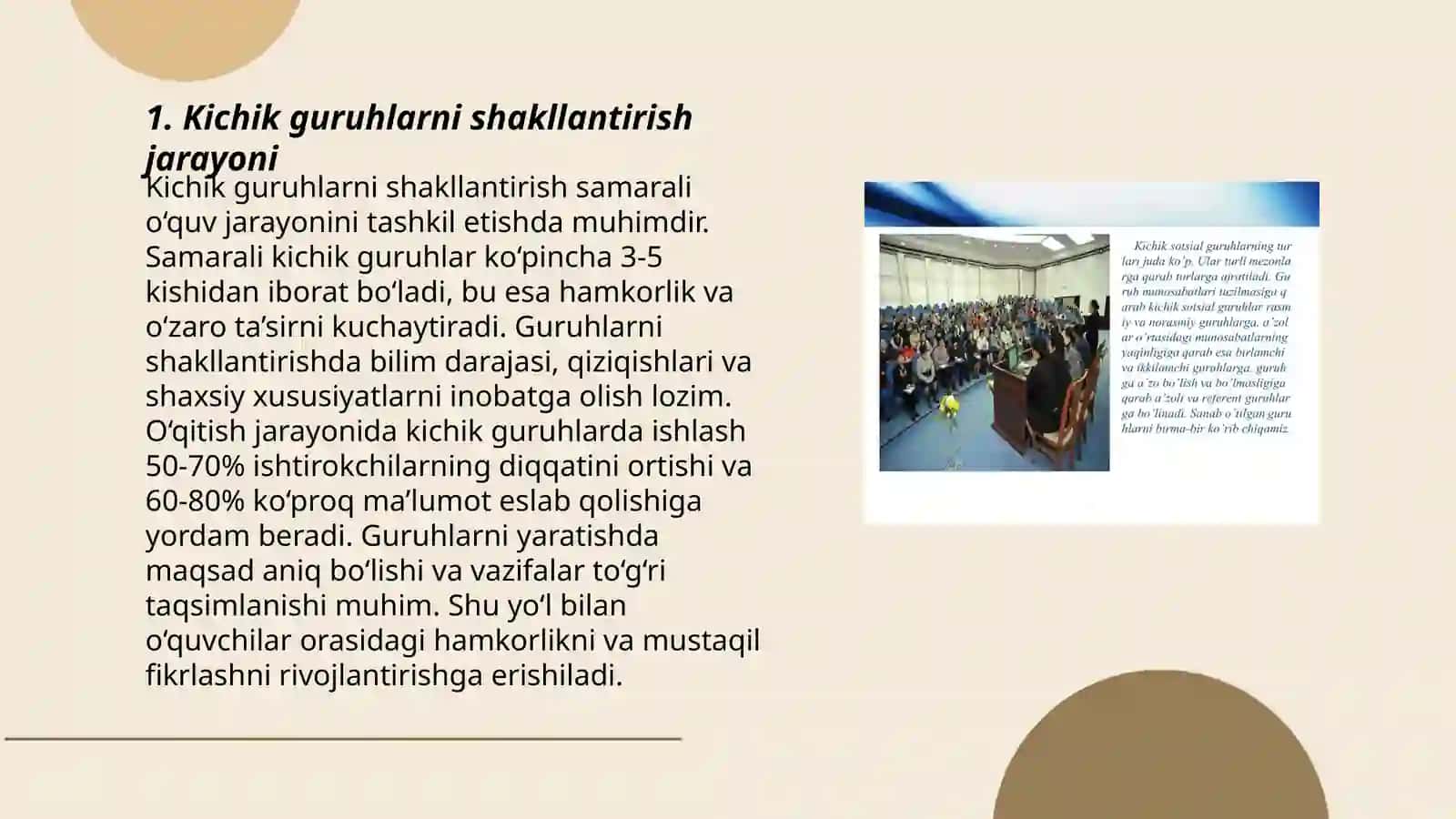 Kichik guruhlarning psixologik jamoa sifatida rivojlanishi 3