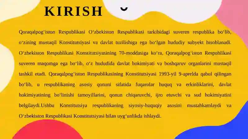 Qoraqalpog‘iston Respublikasi Konstitutsiyasi 3