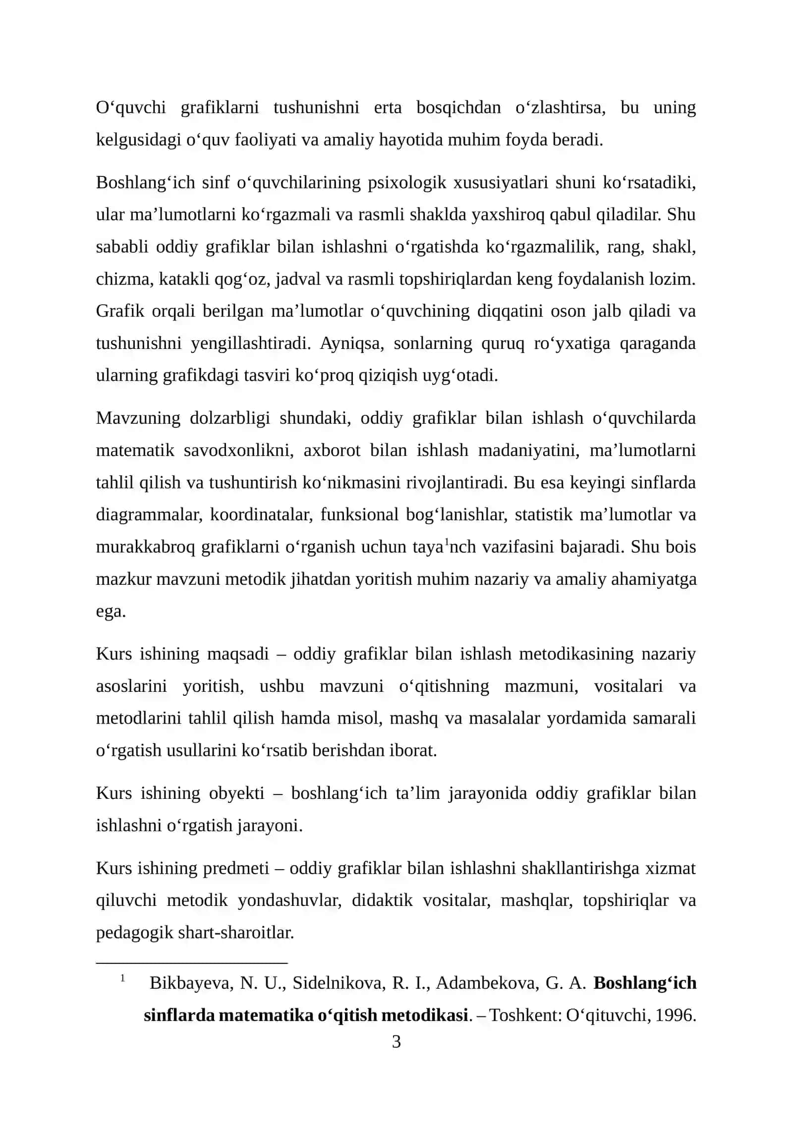 Oddiy grafiklar bilan ishlash metodikasi 3