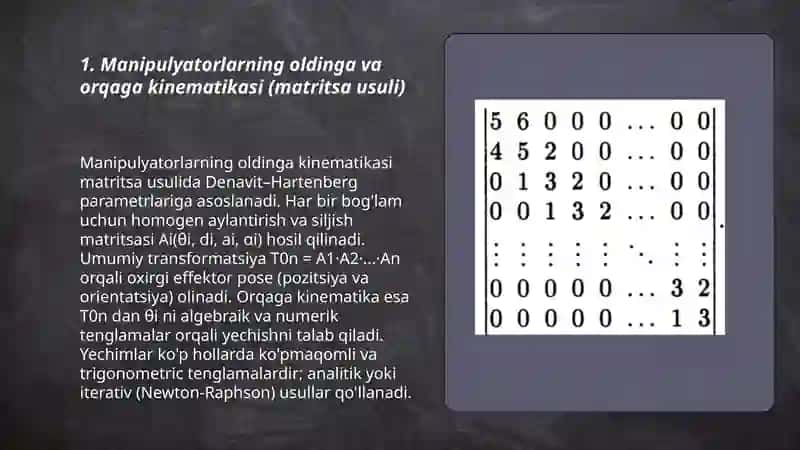 Chiziqli algebra va robototexnikaga tadbiqi 3