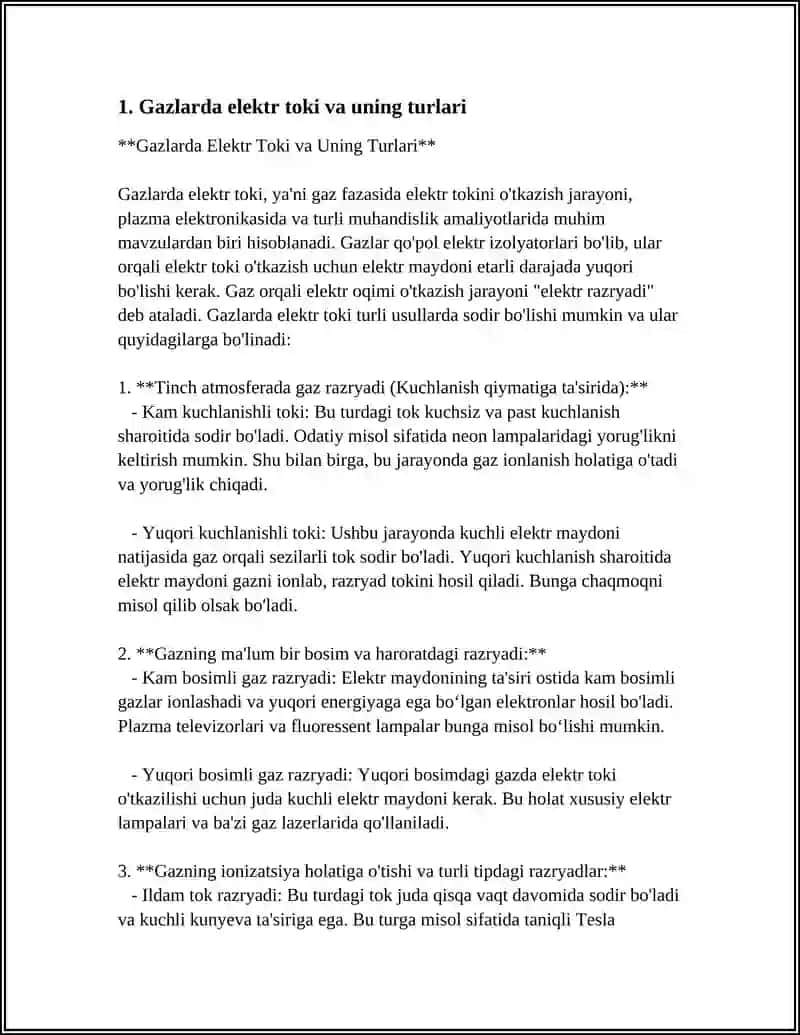 Gazlarda elektr toki va uning turlari 3