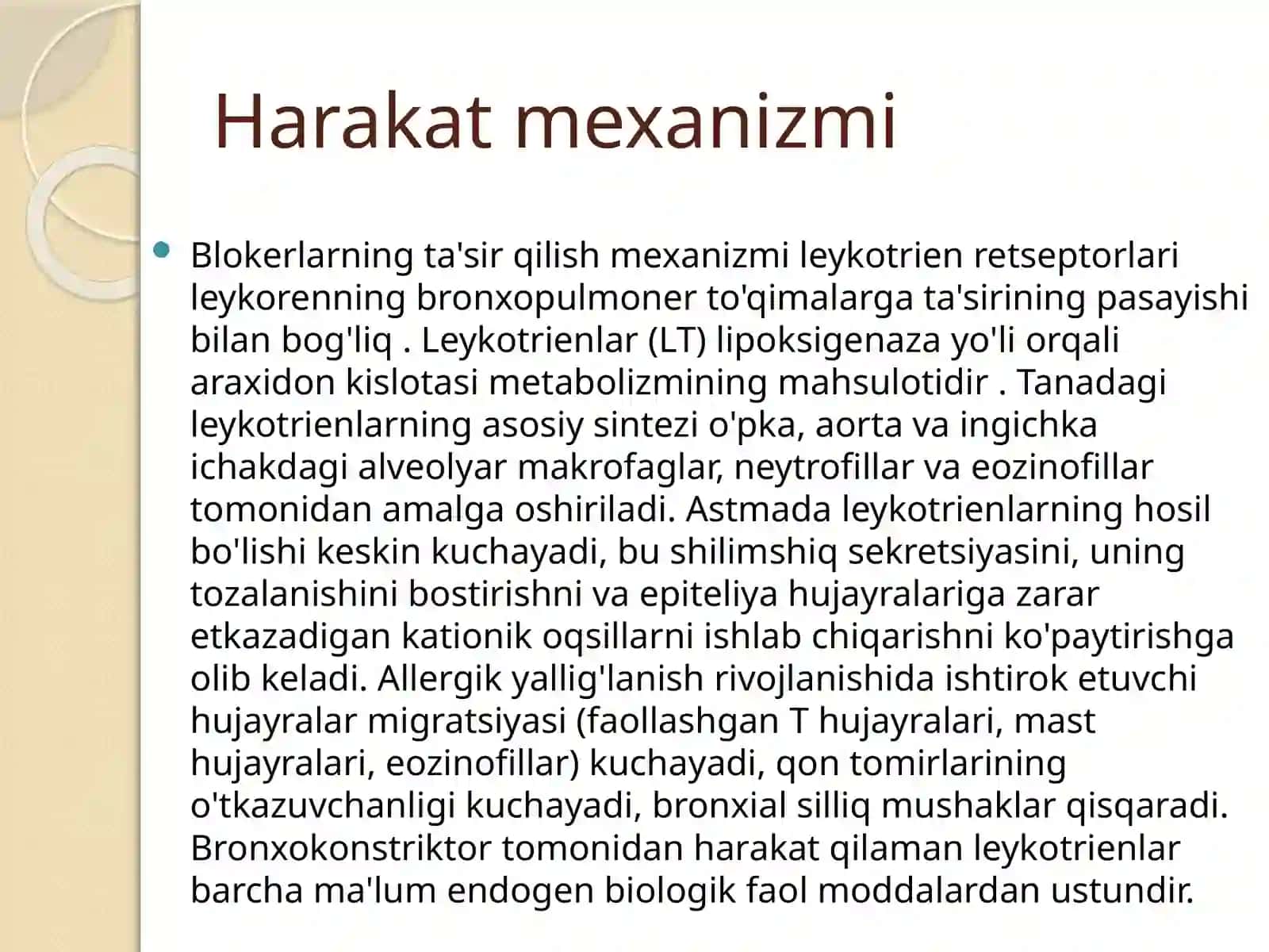 Leykotrien retseptorlariga ta’sir etuvchi dori vositalar 3