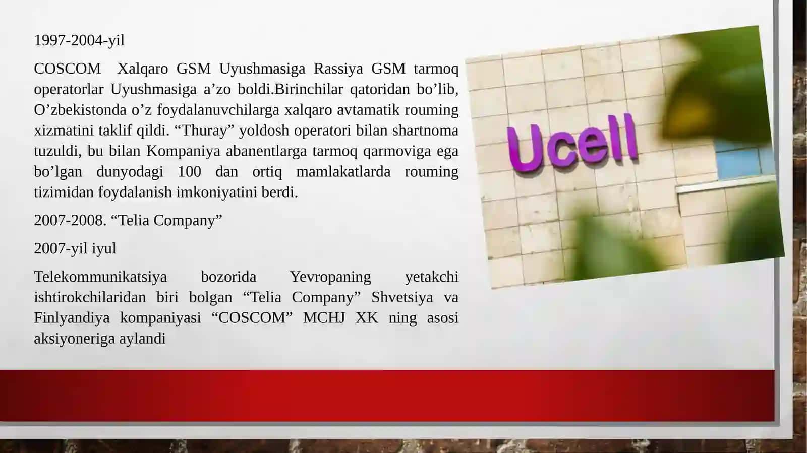UCELL KOMPANIYASI HAQIDA MA’LUMOT 3
