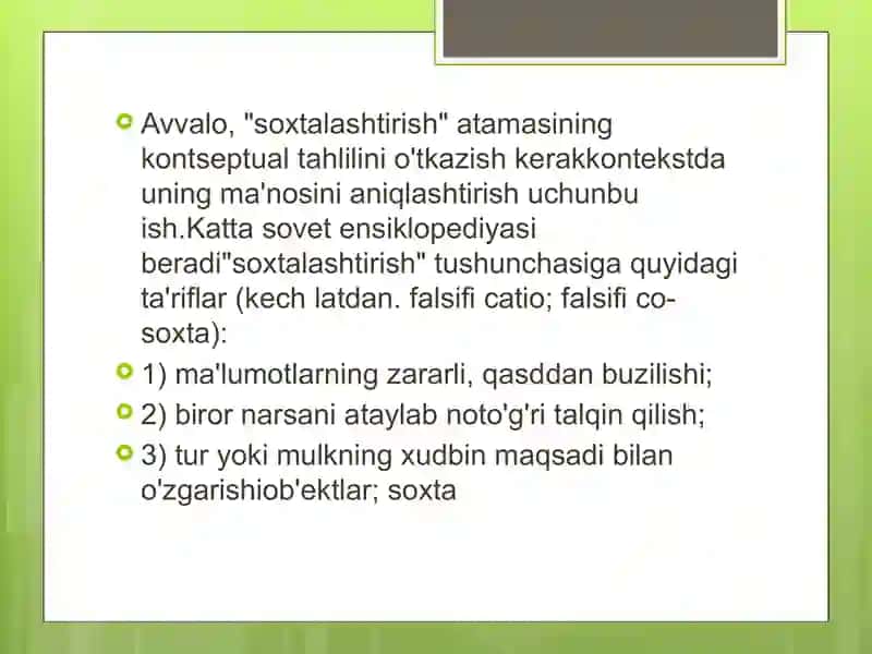 Axborottizimida falsifikasiya metodi 3