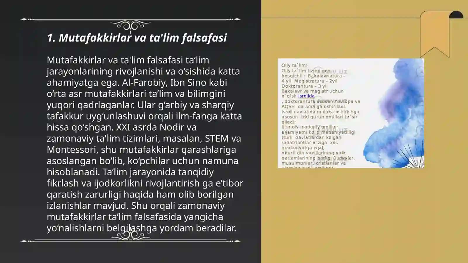 Mutafakkirlar va ta'lim falsafasi 3