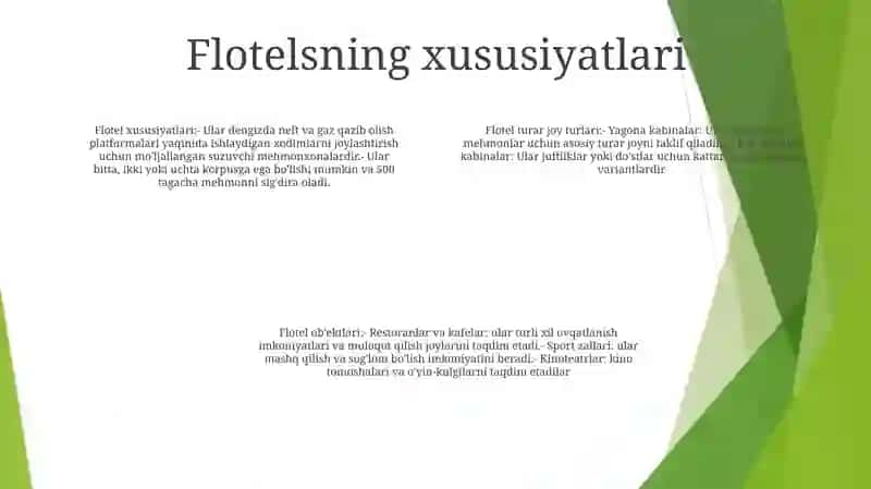 Flotel Mehmonxona Turlari 3