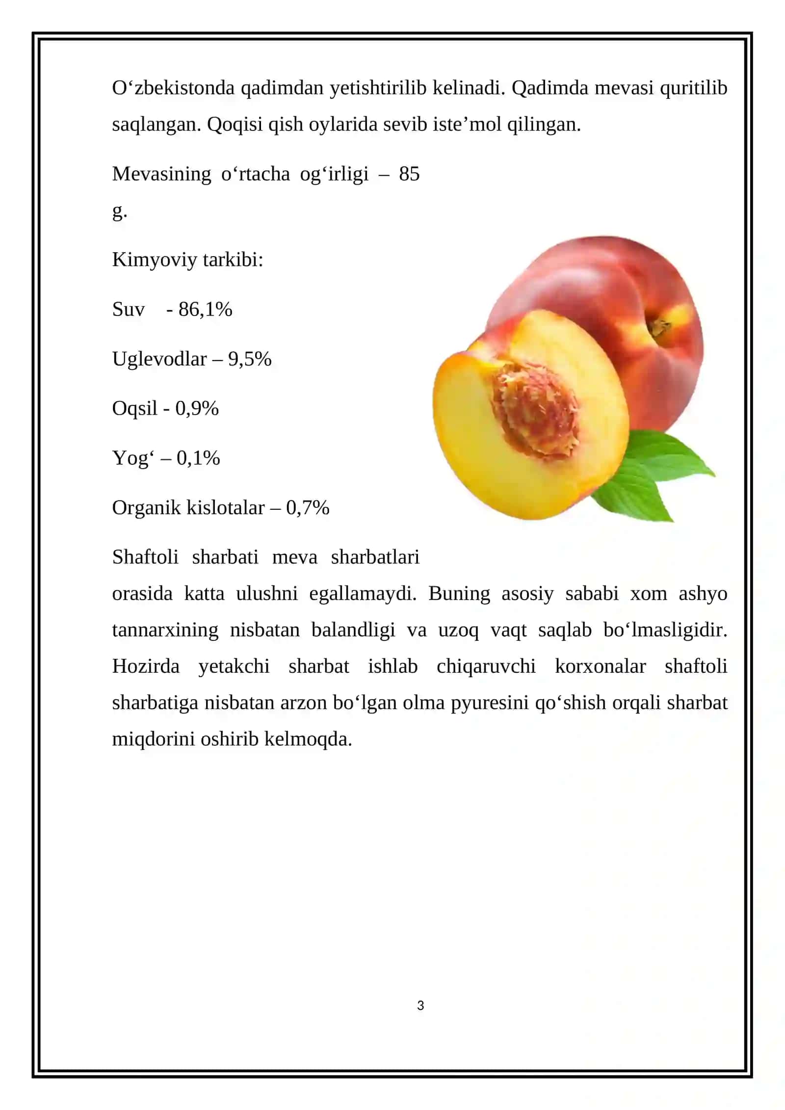 SHAFTOLI SHARBATI ISHLAB CHIQARISH TIZIMINI 3