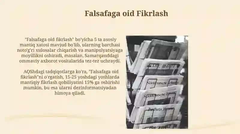 Falsafaga oid Fikrlash 3