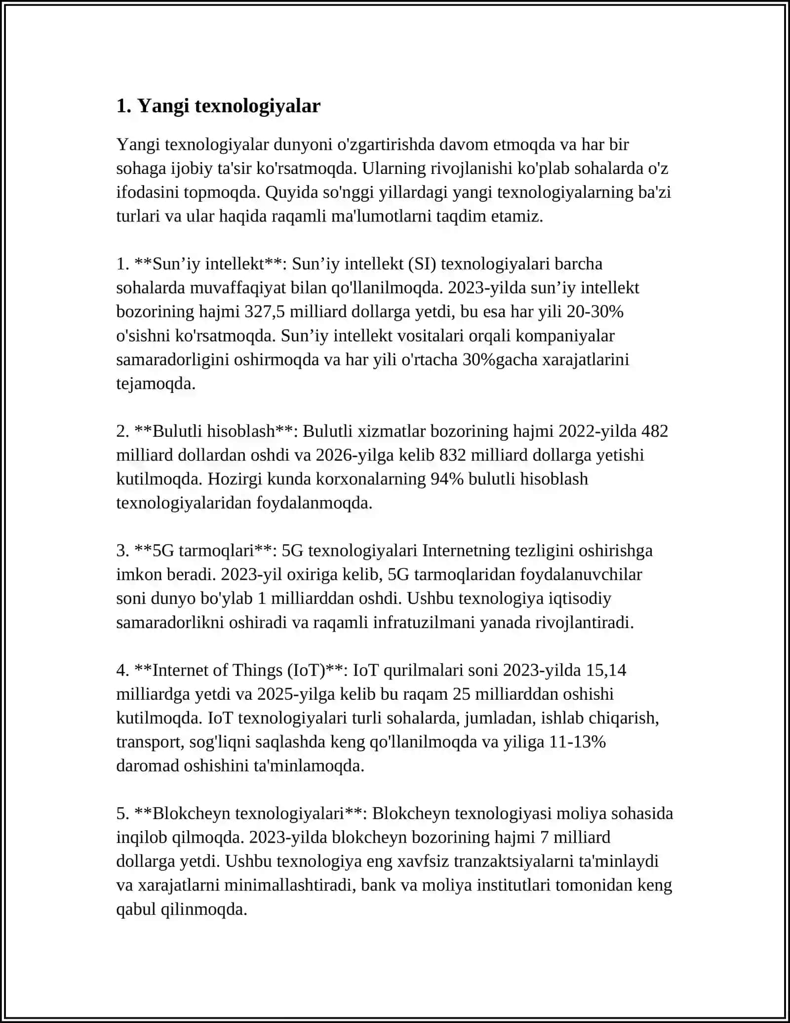 Yangi texnologiyalar 3