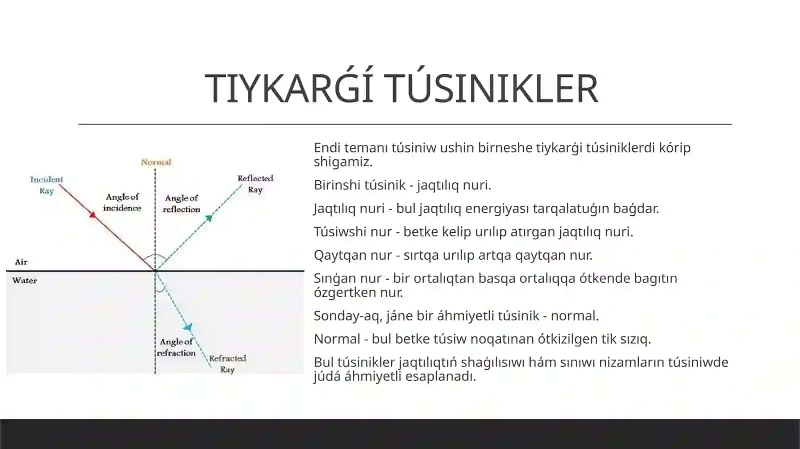 Jaqtılıqtıń shaǵılısıwı hám sınıw nızamları 3