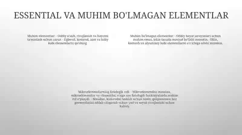Mikroelementlarning Fiziologik OʻRni 3