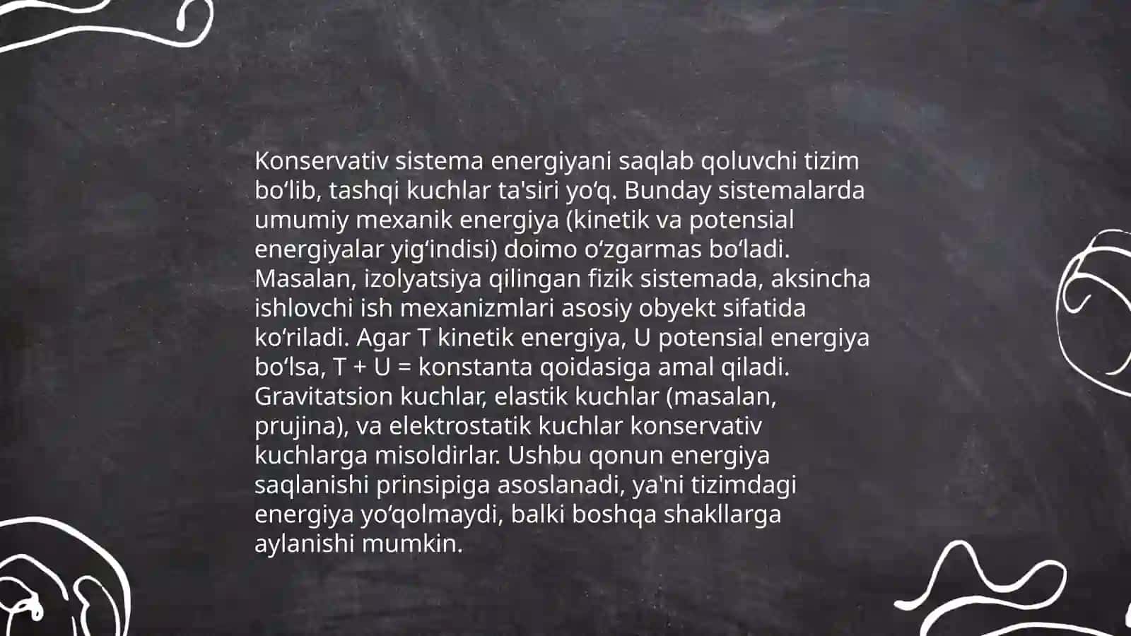 Konservativ va dissipativ sistemalar 3