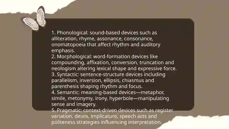 Classification of stylistic devices 3