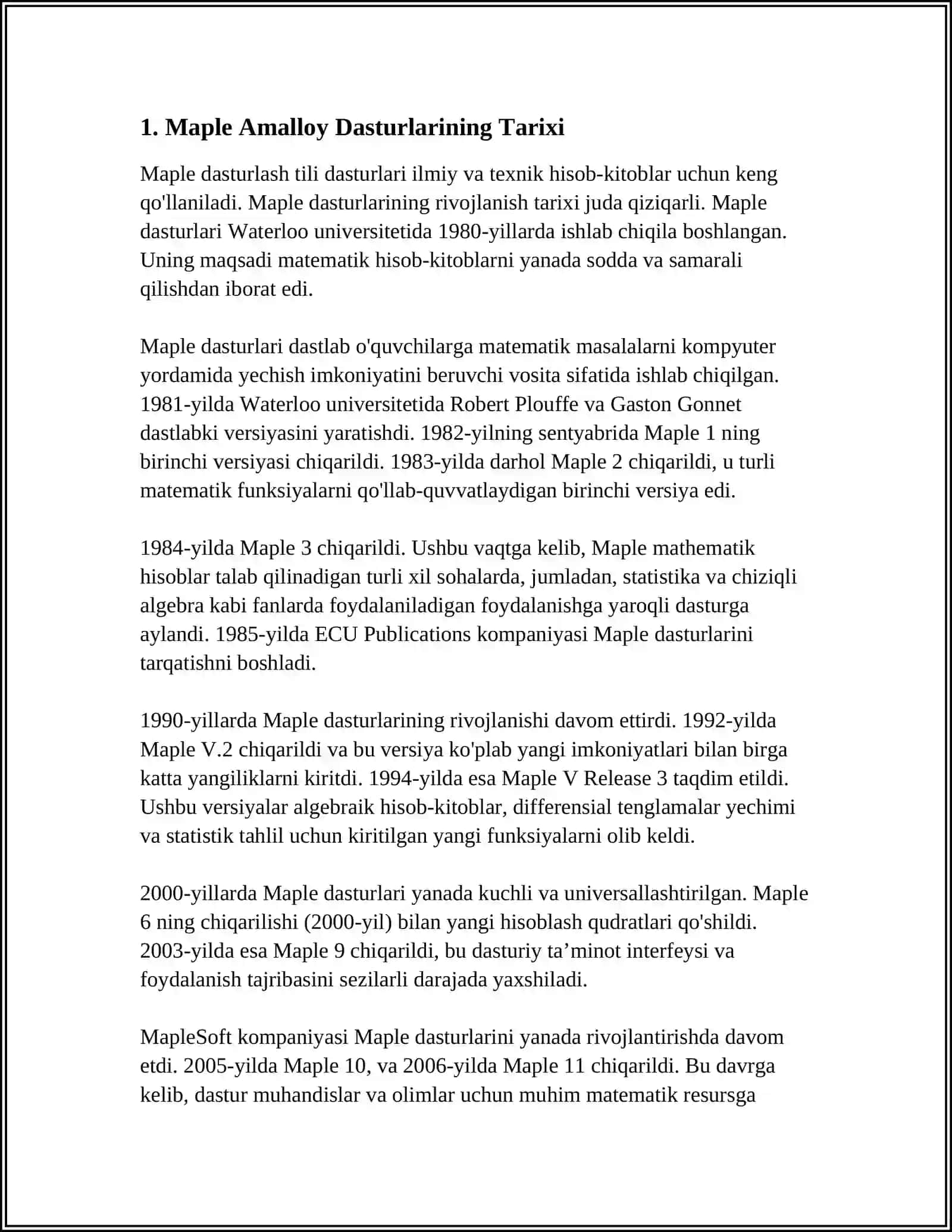 Maple Amaloy Dasturi va uning imkoniyatlari 3