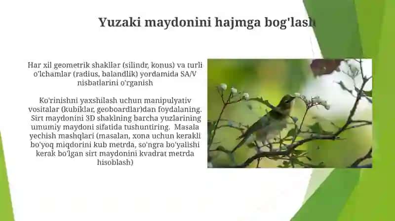 Geometriya kursida yuzani oʻqitish metodikasi 3