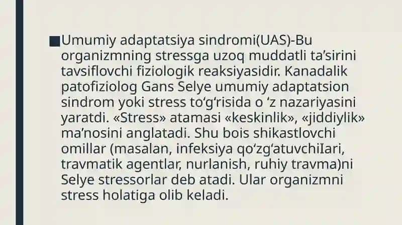 Umumiy adaptatsion sindrom 3