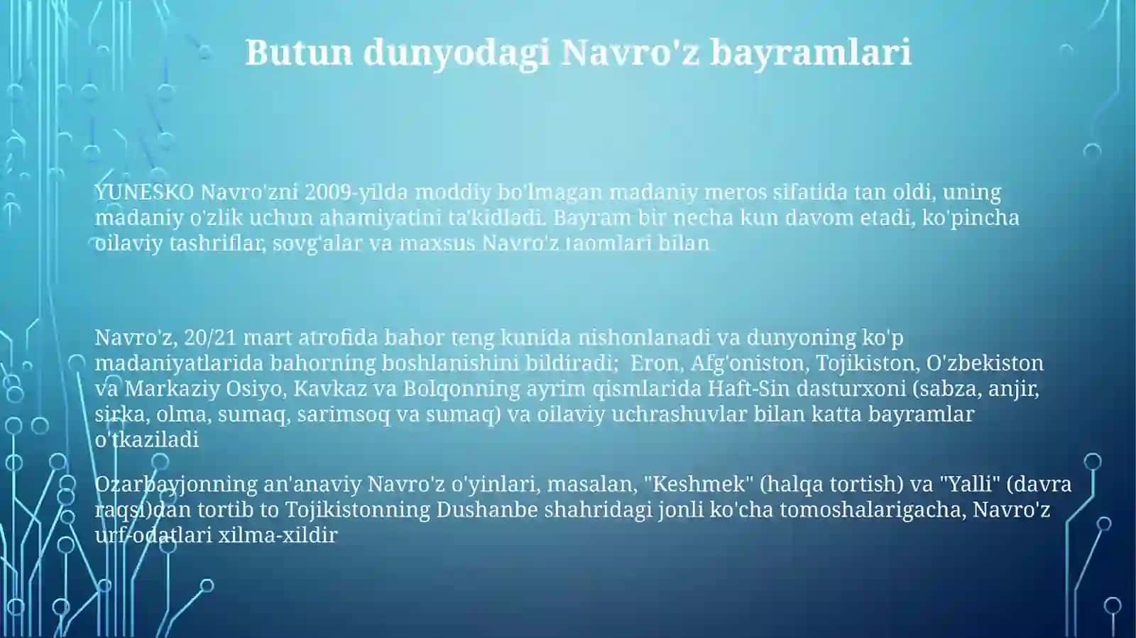 Navro'z urf-odatlari va an'analari 3
