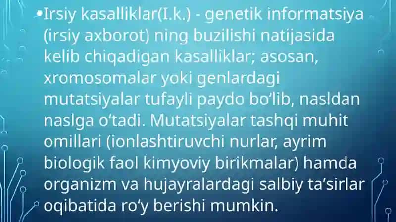 Genetik va irsiy kasalliklar 3