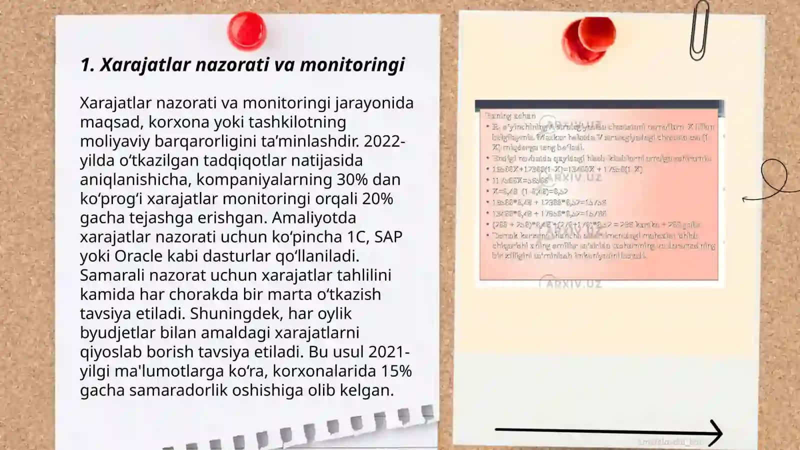Xarajatlar qiymatini moliyaviy asoslari 3