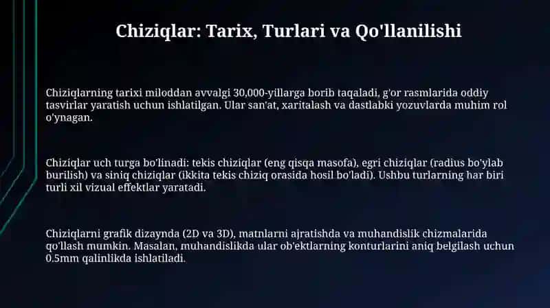 Chiziqlar va kengaytirilgan belgillar 3