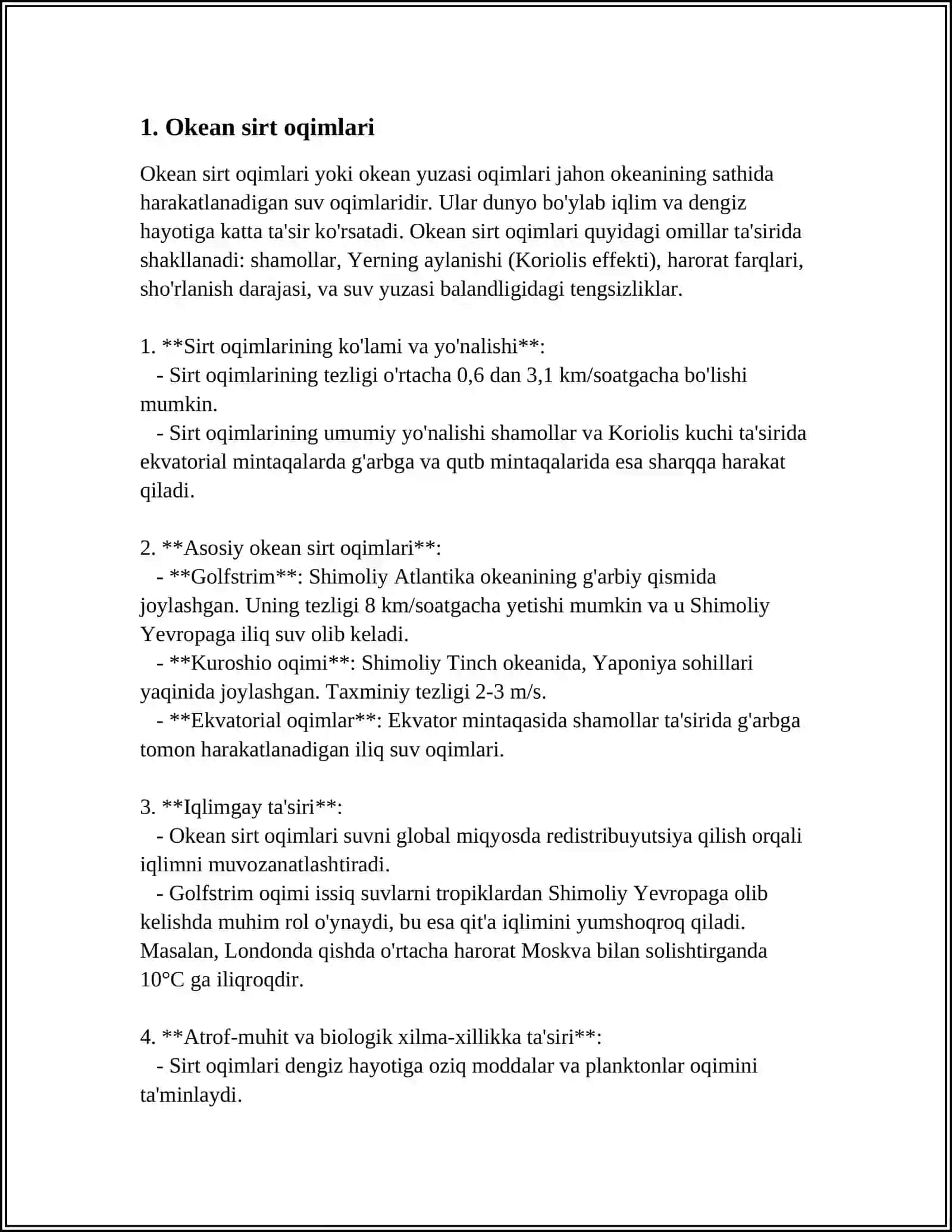 DUNYO OKEANIDA SODIR BO'LADIGAN JARAYONLAR 3