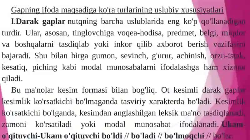Sintaktik uslubiyat 3