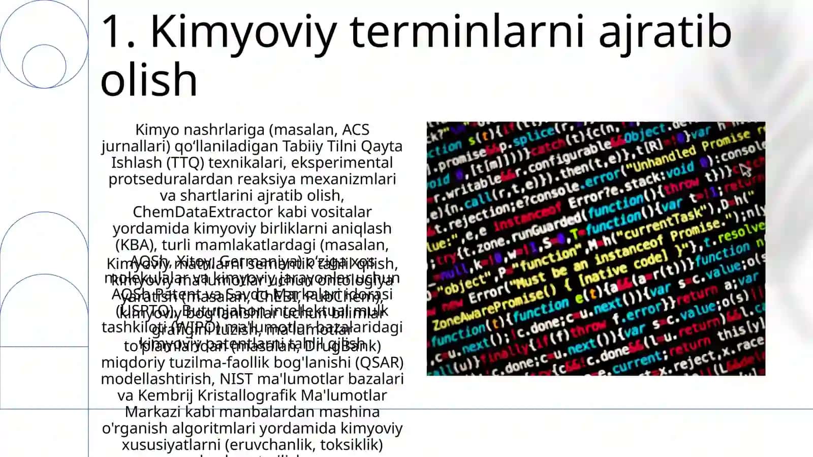 Kimyofaniga oid lug'at va matnlar bilan ishlash 3