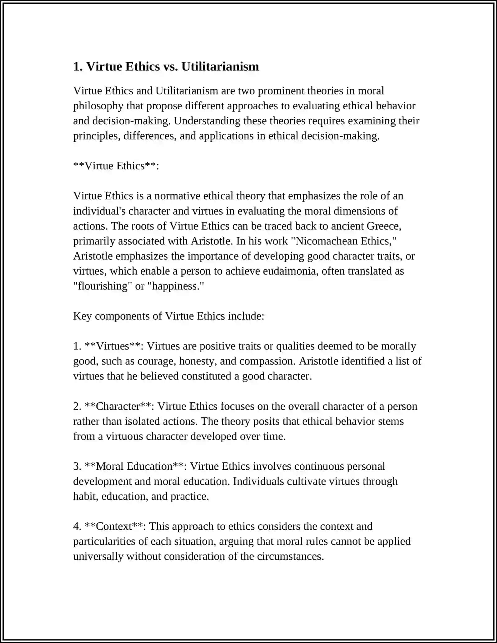 VIRTUE VERSUS EFFECTIVENESS 3