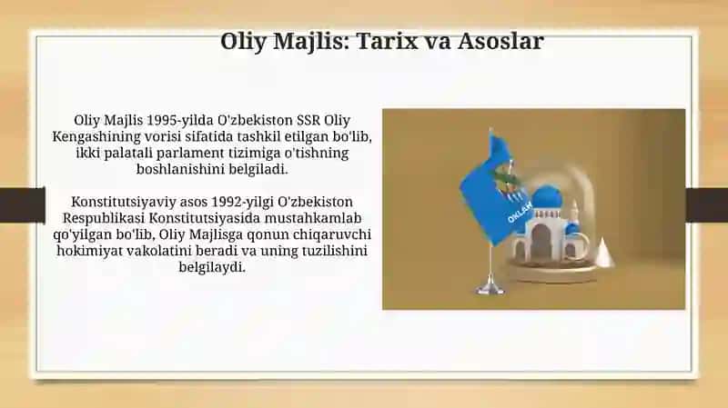 Oliy Majlis: Tarix, Tuzilma va Vakolatlar 3