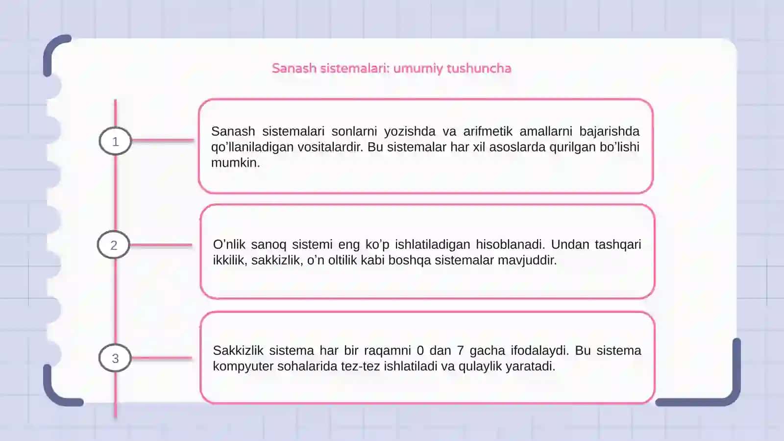 Sanash sistemalari: umumiy tushuncha 3