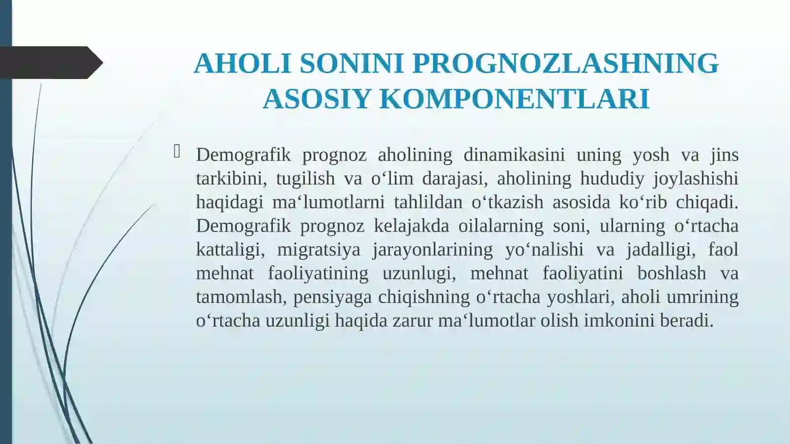 DEMOGRAFIK JARAYONLARNI PROGNOZLASH 3