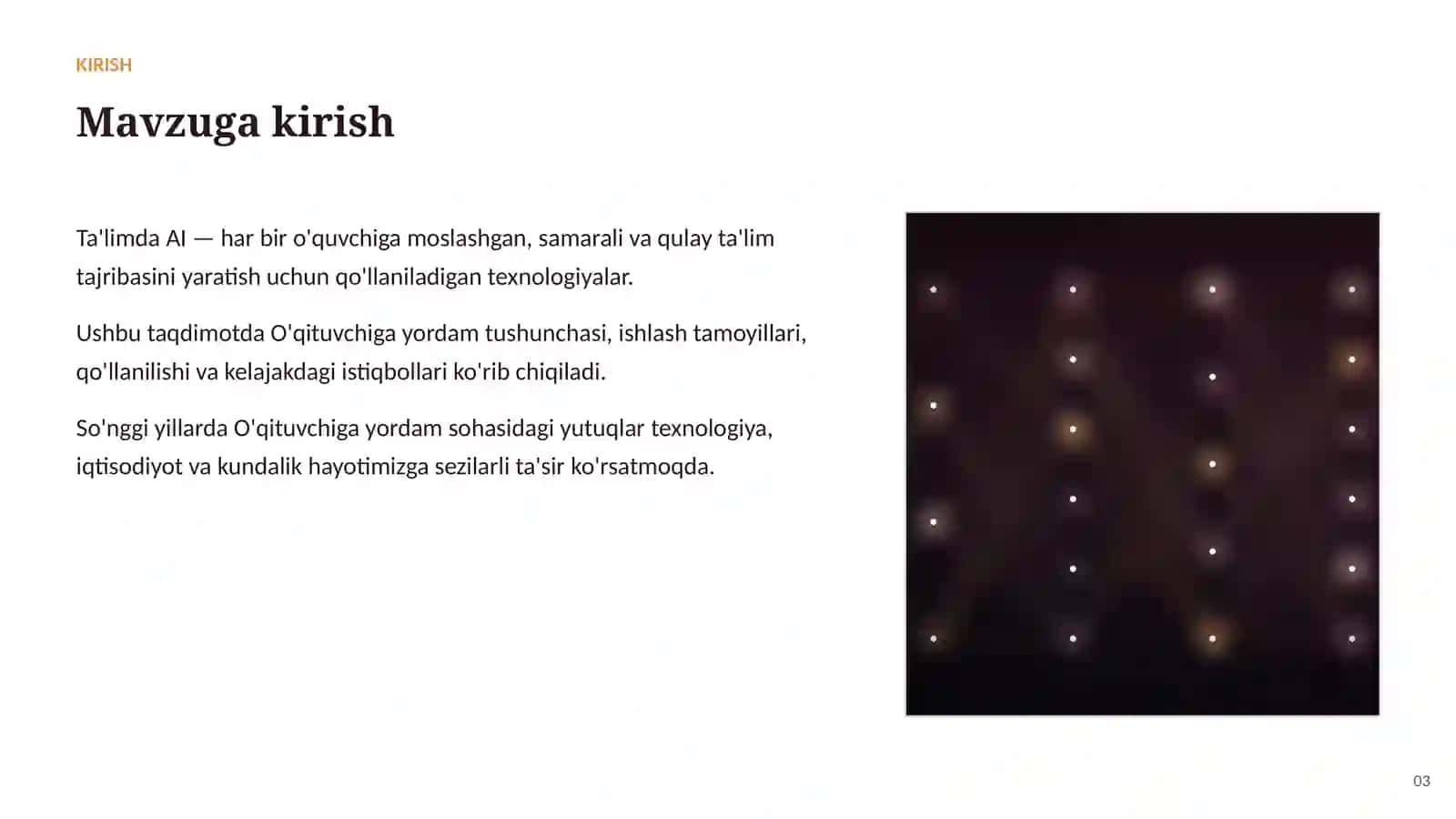 SUN'IY INTELLEKT • AI TA'LIMDA 3