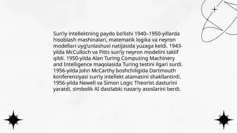 Sun’iy intellekt texnalogiyasi rivojlanish tarixi 3