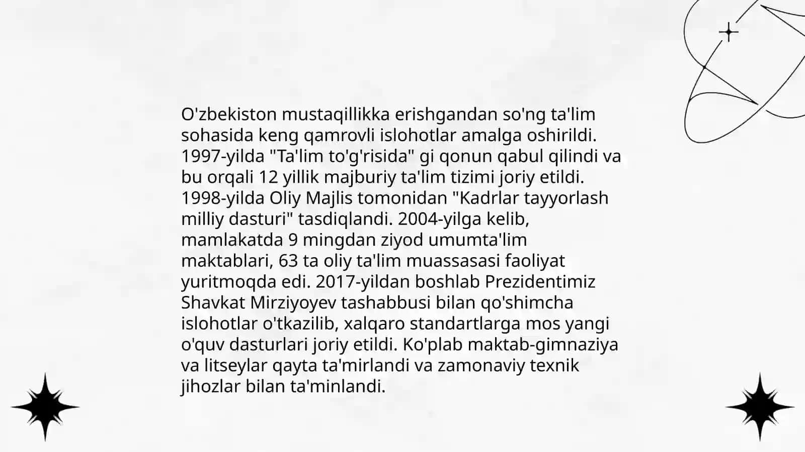 Mustaqillik yillarida O'zbekistonda ta'lim islohotlari 3