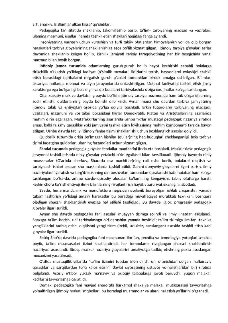 Pedagogik ta’limotlar tarixi 3