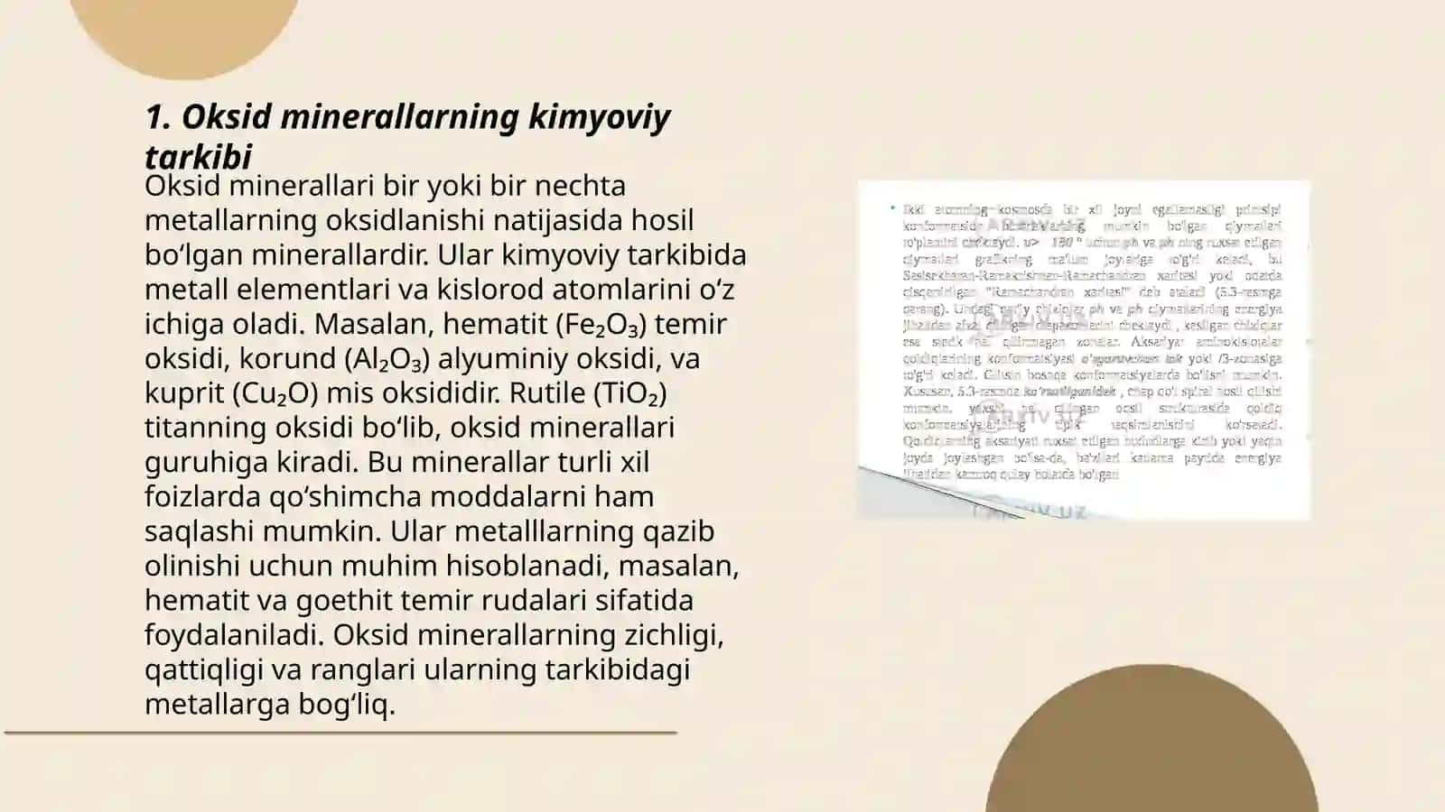 Oksidlar va gidrooksidli minerallarni o’rganish 3