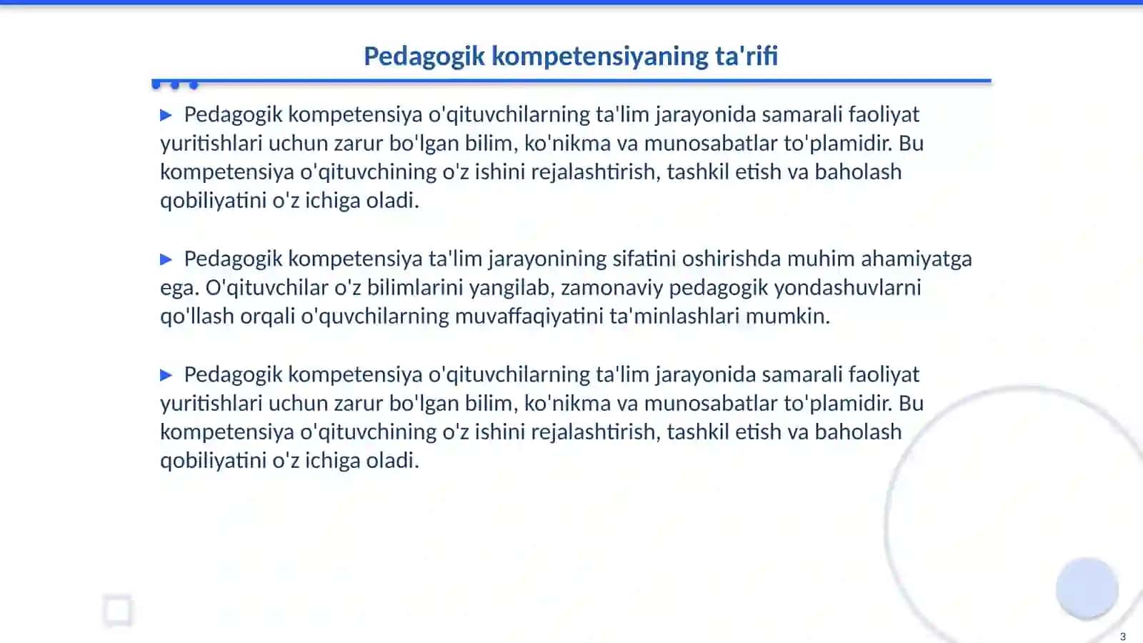 Dars jarayonini loyihalashda pedagogik kompetensiyadan foydalanish 3